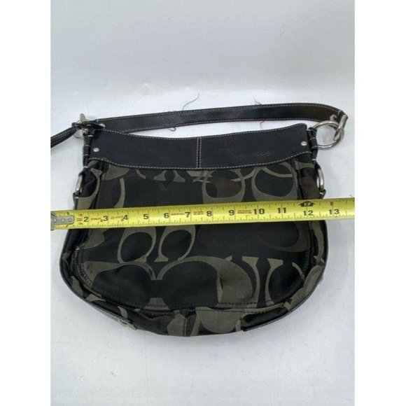 coach mini bag black beige fabric tote - Picture 2 of 7